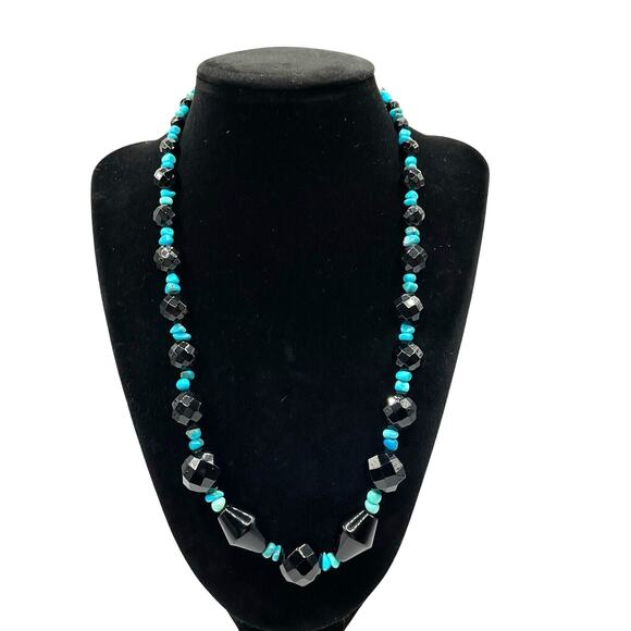 Jay King Necklace Midnight Chalcedony and Royal Blue Turquoise 18” - 21” - Picture 1 of 13